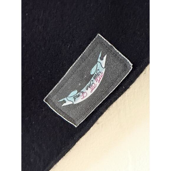 Till the End Raw 7 100% Cashmere Poncho Cape Tattoo Art Black One Size $595 Y2K - Picture 2 of 6